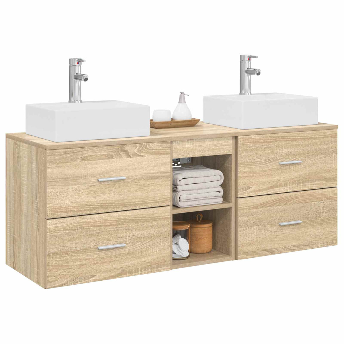 Set ormarića za kupaonicu 3 kom. Hrast sonoma Smeđa 49,5 x 41 x 62,5 cm