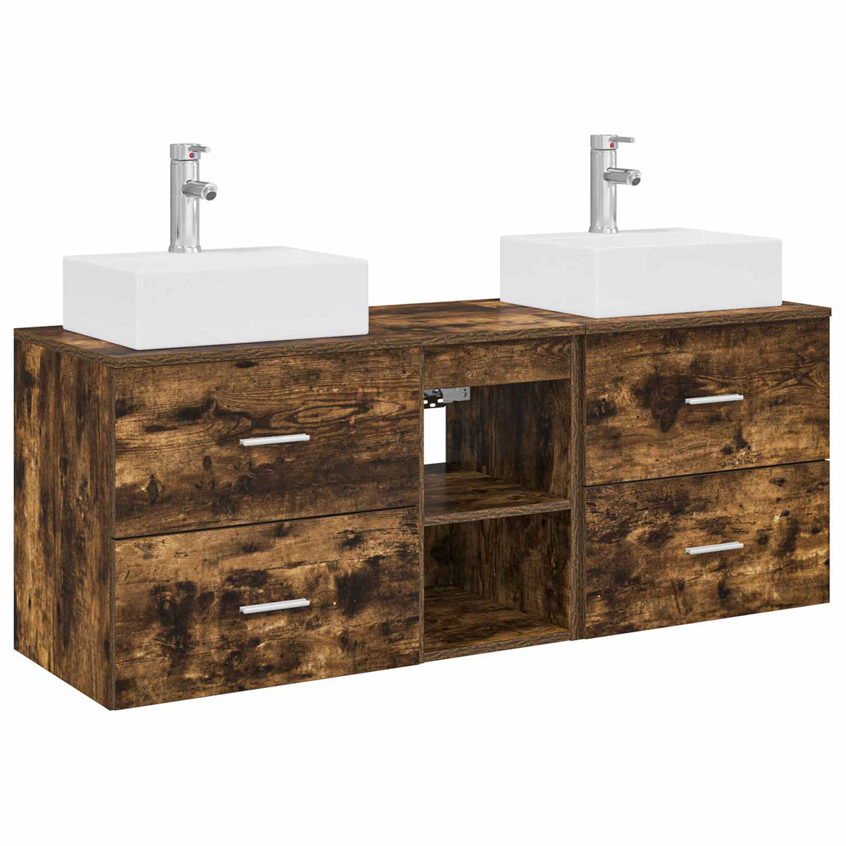 Set ormarića za kupaonicu 3 kom. Dimljeni hrast Smeđa 49,5 x 41 x 62,5 cm