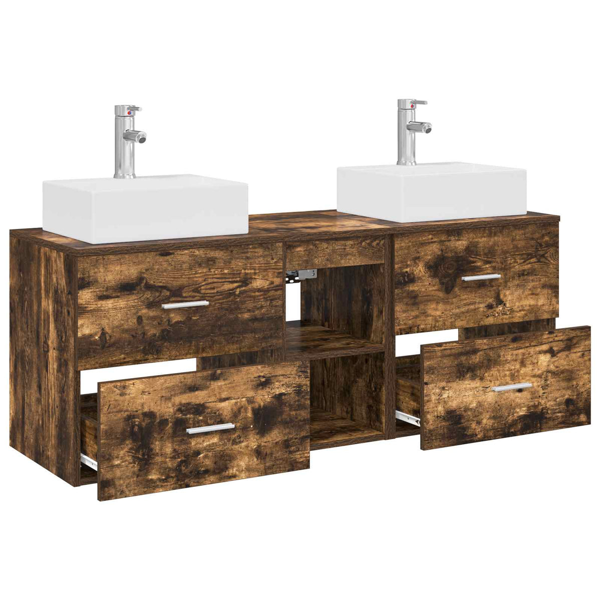 Set ormarića za kupaonicu 3 kom. Dimljeni hrast Smeđa 49,5 x 41 x 62,5 cm