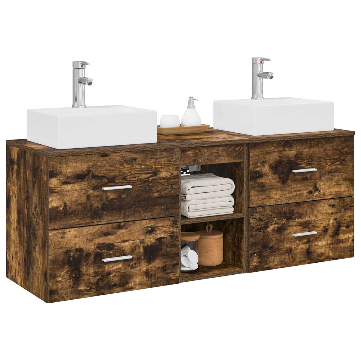Set ormarića za kupaonicu 3 kom. Dimljeni hrast Smeđa 49,5 x 41 x 62,5 cm