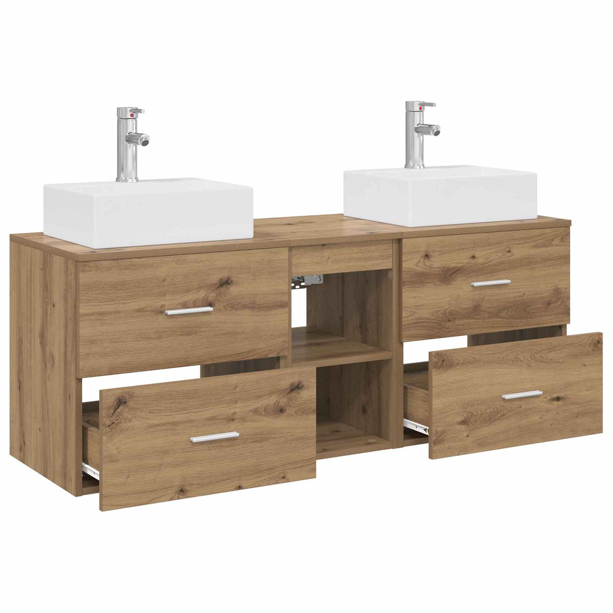 Set ormarića za kupaonicu 3 kom. Hrast artisan Smeđa 49,5 x 41 x 62,5 cm