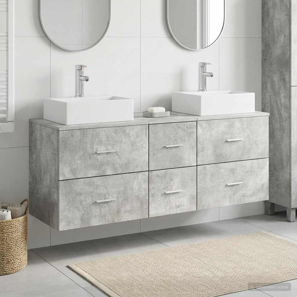Set ormarića za kupaonicu 3 kom. Betonska siva 49,5 x 41 x 62,5 cm