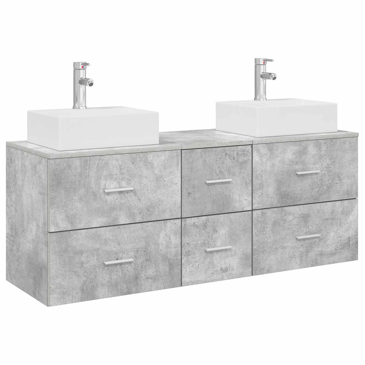 Set ormarića za kupaonicu 3 kom. Betonska siva 49,5 x 41 x 62,5 cm