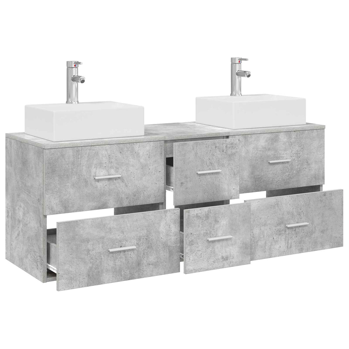 Set ormarića za kupaonicu 3 kom. Betonska siva 49,5 x 41 x 62,5 cm