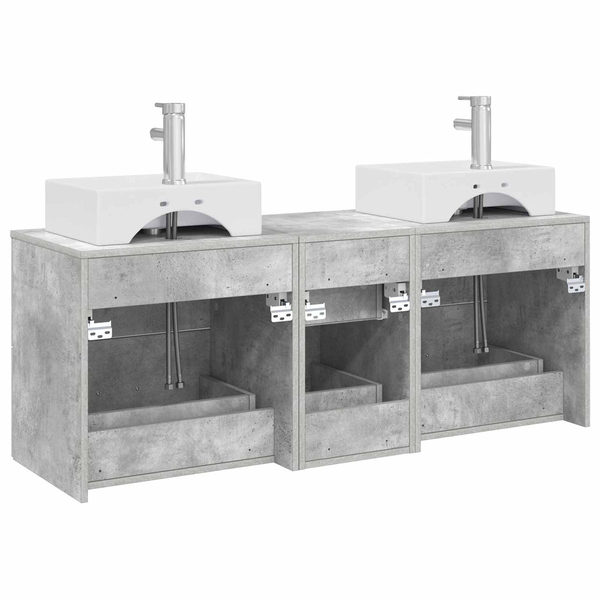 Set ormarića za kupaonicu 3 kom. Betonska siva 49,5 x 41 x 62,5 cm