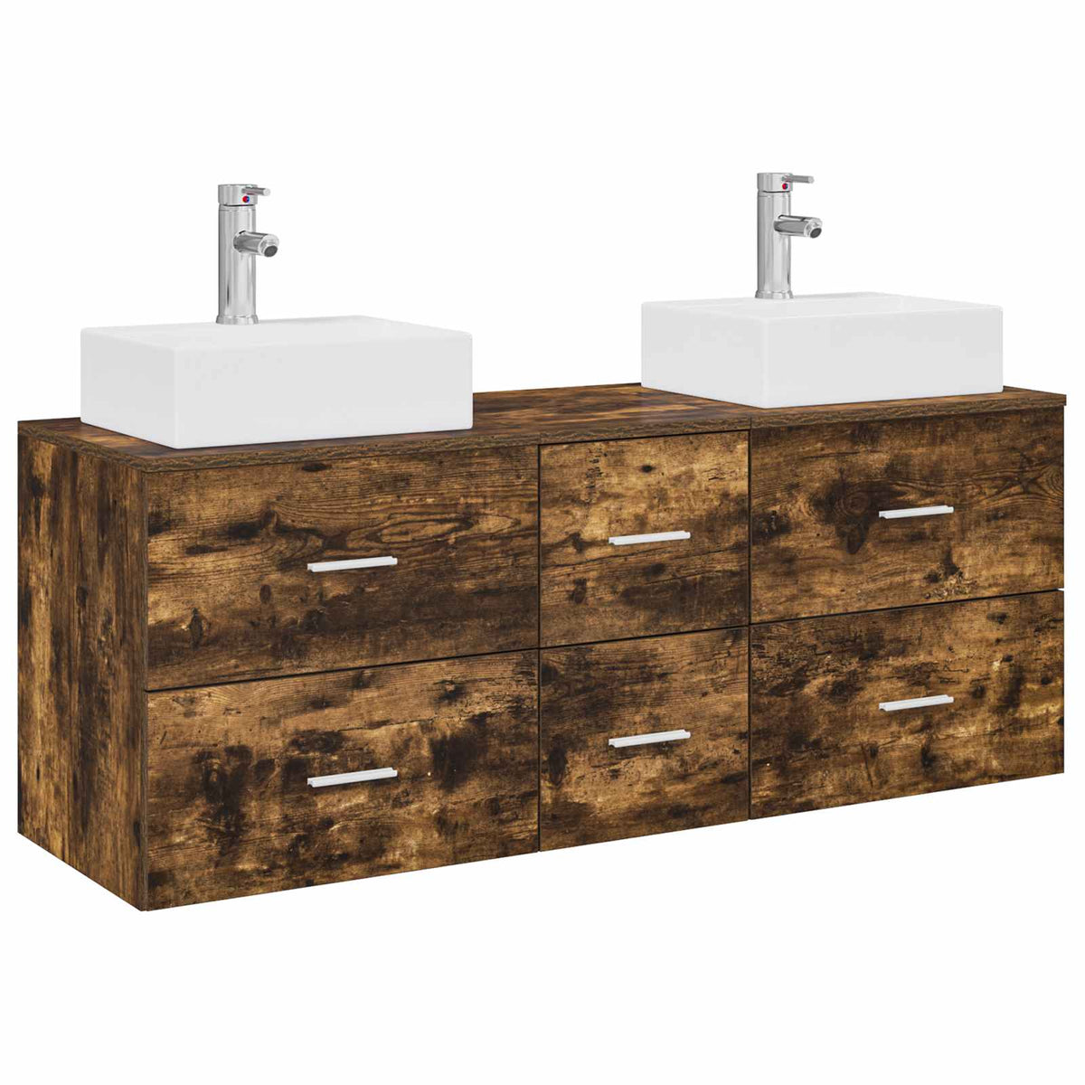 Set ormarića za kupaonicu 3 kom. Dimljeni hrast Smeđa 49,5 x 41 x 62,5 cm