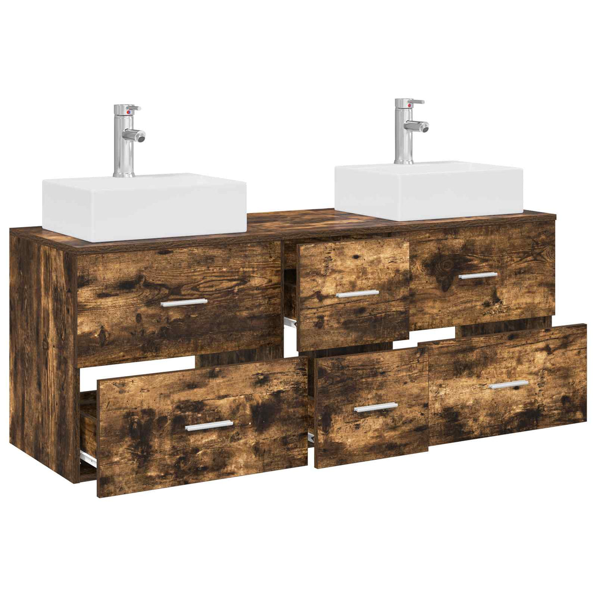 Set ormarića za kupaonicu 3 kom. Dimljeni hrast Smeđa 49,5 x 41 x 62,5 cm