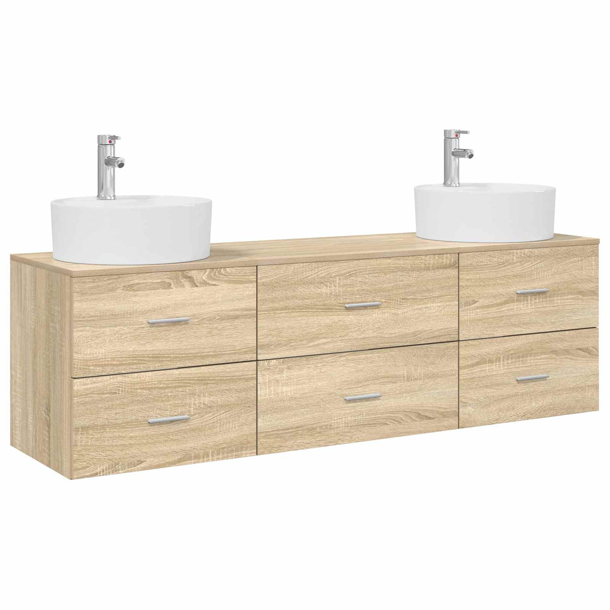 Set ormarića za kupaonicu 3 kom. Hrast sonoma Smeđa 62,5 x 44,5 x 50 cm