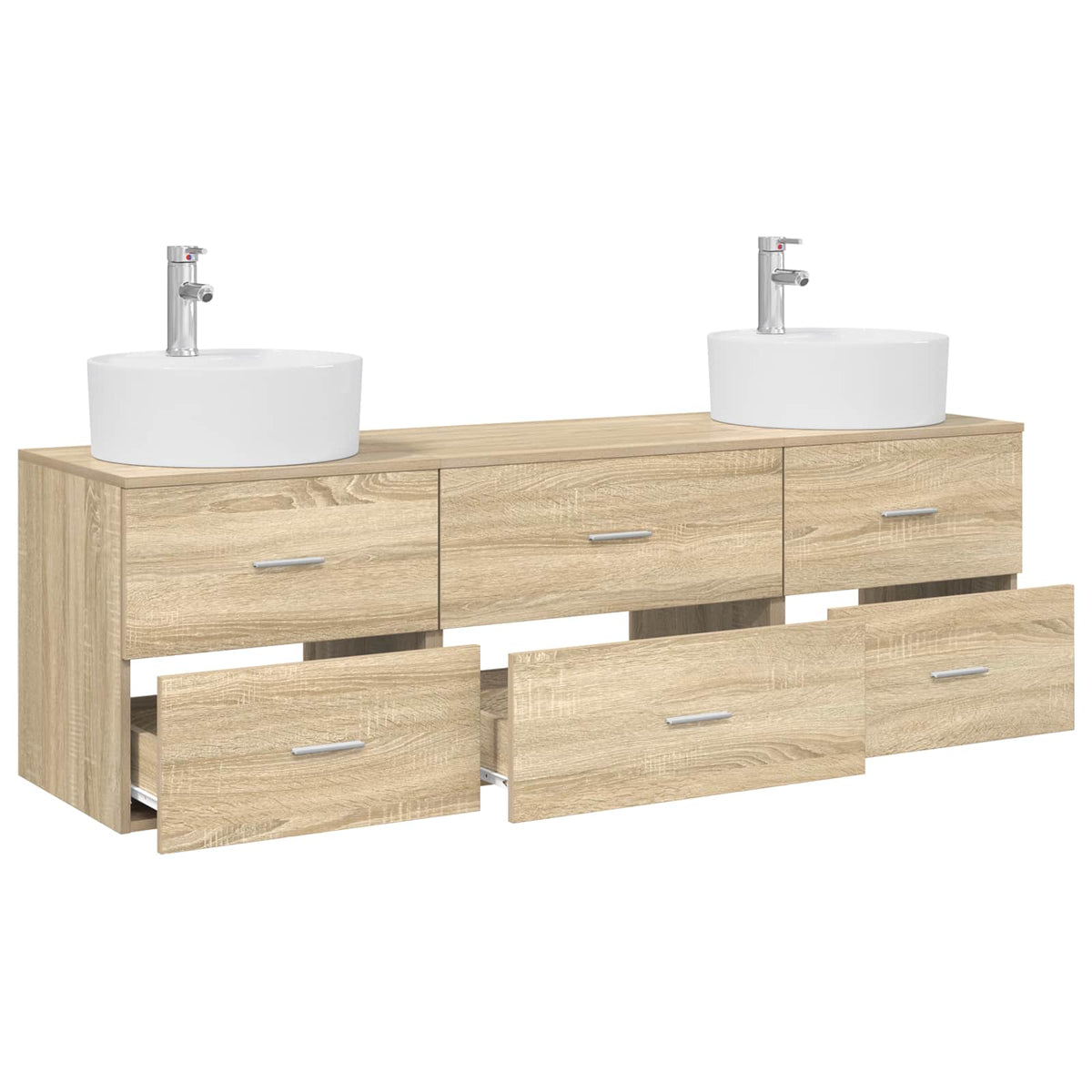 Set ormarića za kupaonicu 3 kom. Hrast sonoma Smeđa 62,5 x 44,5 x 50 cm