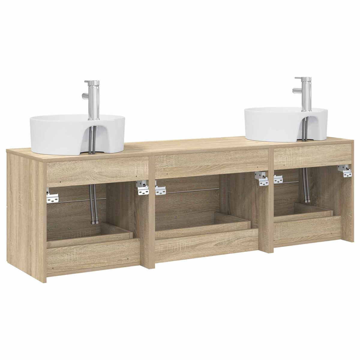 Set ormarića za kupaonicu 3 kom. Hrast sonoma Smeđa 62,5 x 44,5 x 50 cm