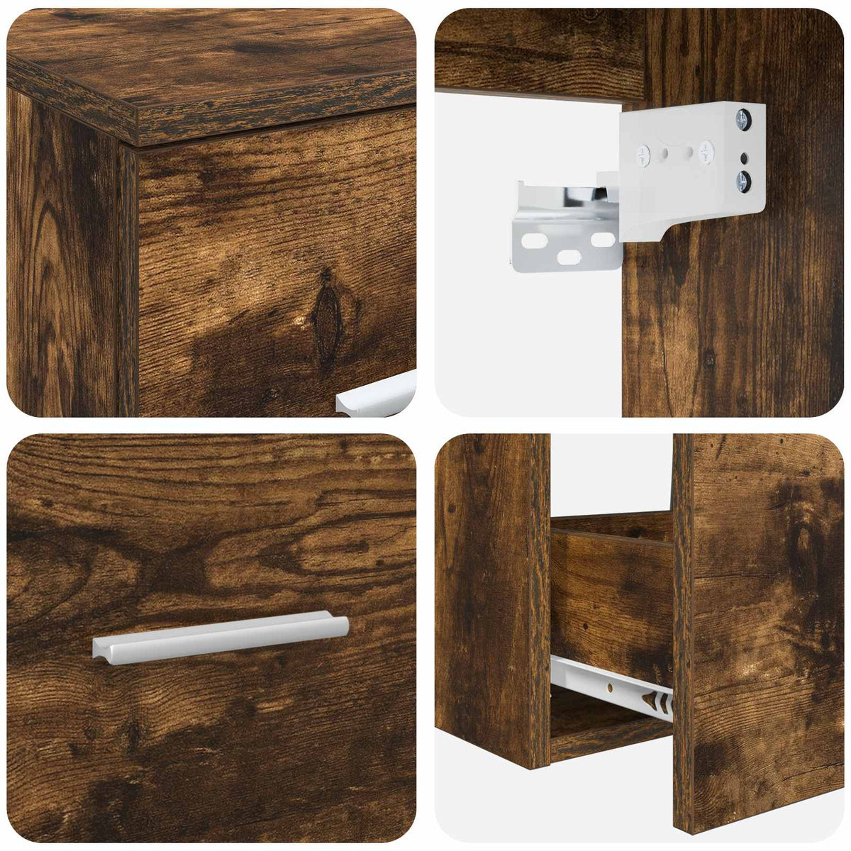 Set ormarića za kupaonicu 3 kom. Dimljeni hrast Smeđa 62,5 x 44,5 x 50 cm