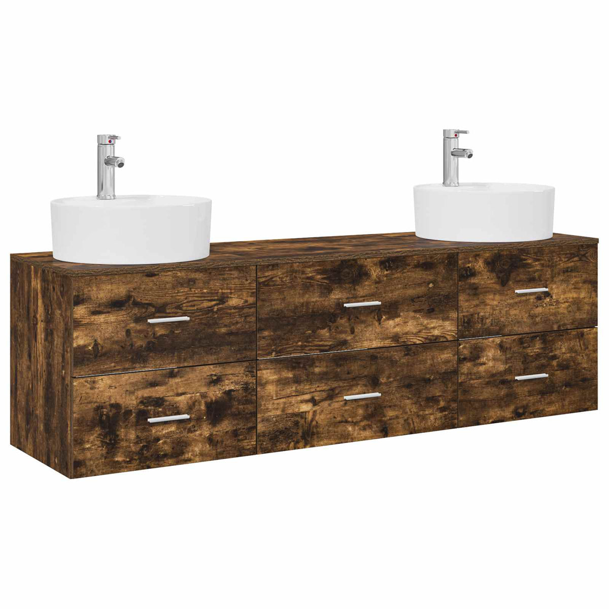 Set ormarića za kupaonicu 3 kom. Dimljeni hrast Smeđa 62,5 x 44,5 x 50 cm