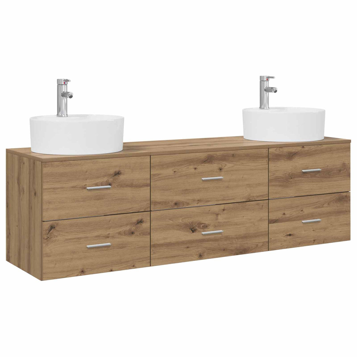 Set ormarića za kupaonicu 3 kom. Hrast artisan Smeđa 62,5 x 44,5 x 50 cm