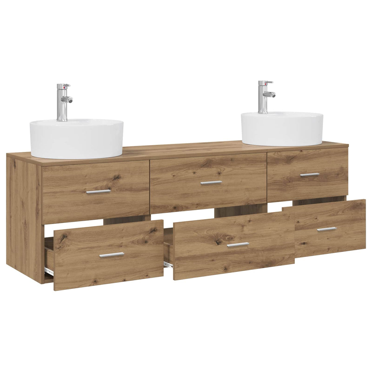 Set ormarića za kupaonicu 3 kom. Hrast artisan Smeđa 62,5 x 44,5 x 50 cm