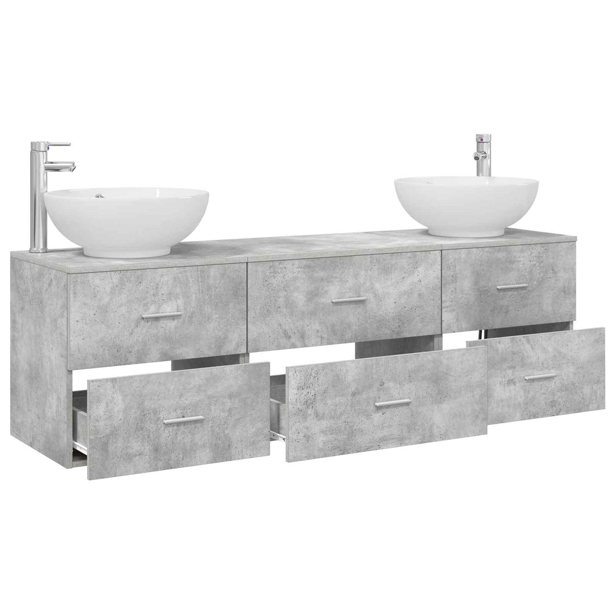 Set namještaja za kupaonicu 3 kom. Betonska siva 49,5 x 44,5 x 65 cm
