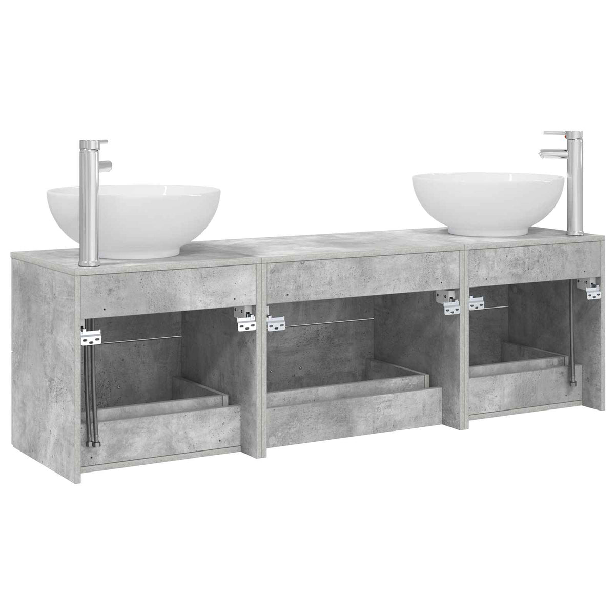 Set namještaja za kupaonicu 3 kom. Betonska siva 49,5 x 44,5 x 65 cm
