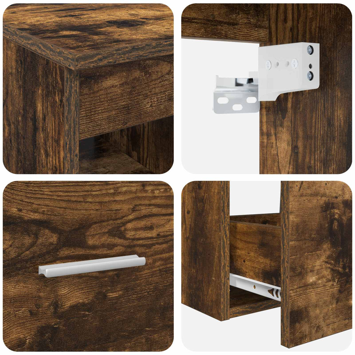Set namještaja za kupaonicu 3 kom. Dimljeni hrast Smeđa 49.5 x 44.5 x 66 cm