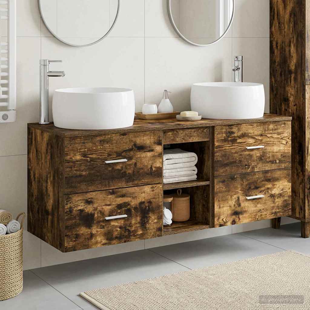 Set namještaja za kupaonicu 3 kom. Dimljeni hrast Smeđa 49.5 x 44.5 x 66 cm