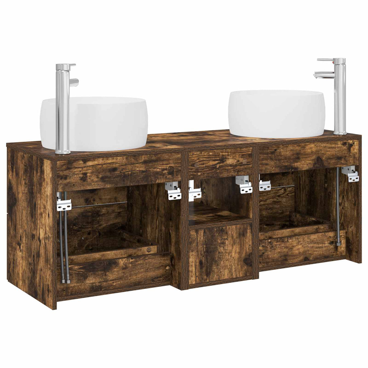 Set namještaja za kupaonicu 3 kom. Dimljeni hrast Smeđa 49.5 x 44.5 x 66 cm