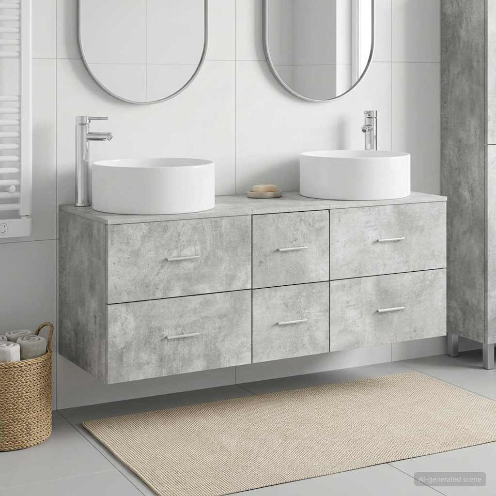 Set namještaja za kupaonicu 3 kom. Betonska siva 49,5 x 44,5 x 65,5 cm