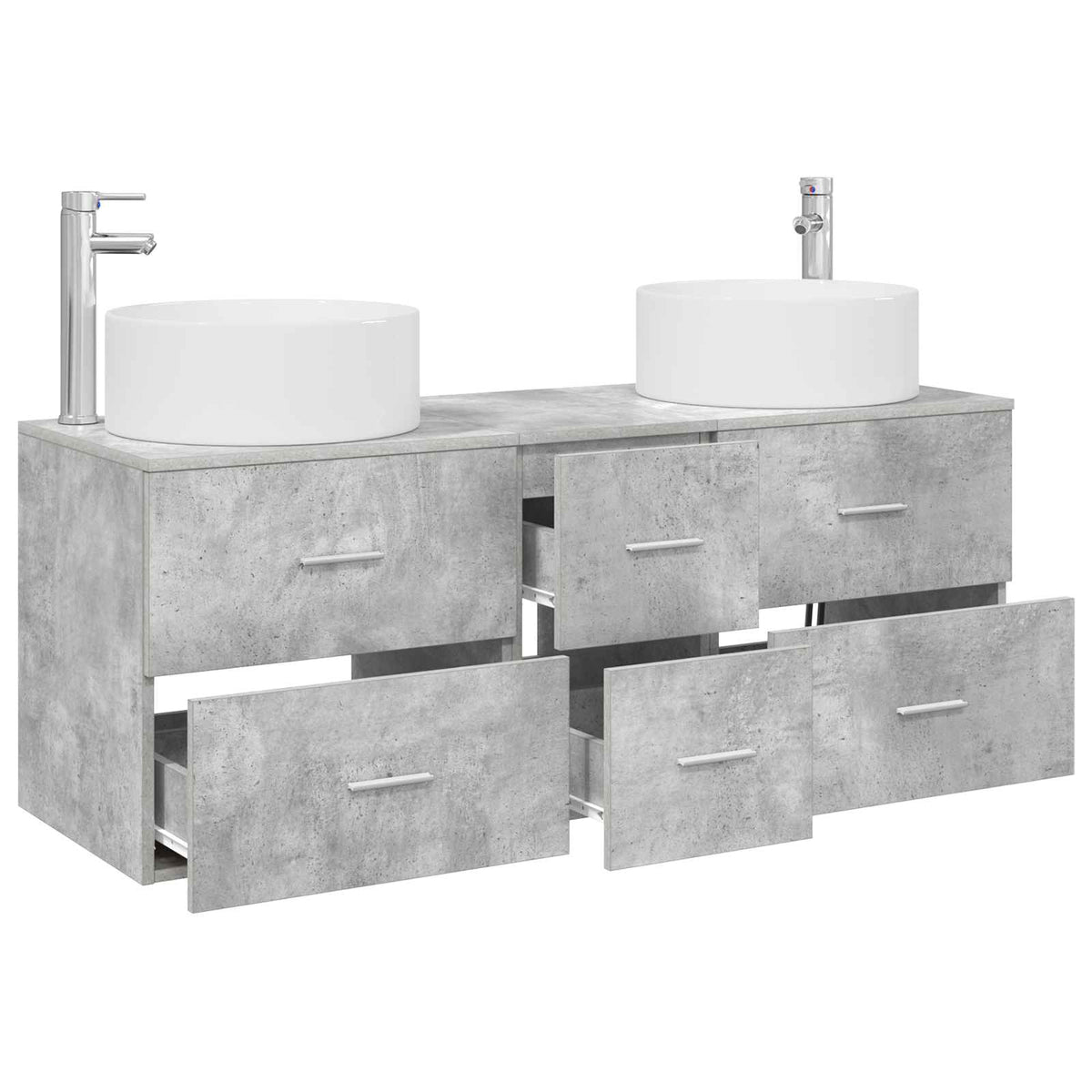 Set namještaja za kupaonicu 3 kom. Betonska siva 49,5 x 44,5 x 65,5 cm