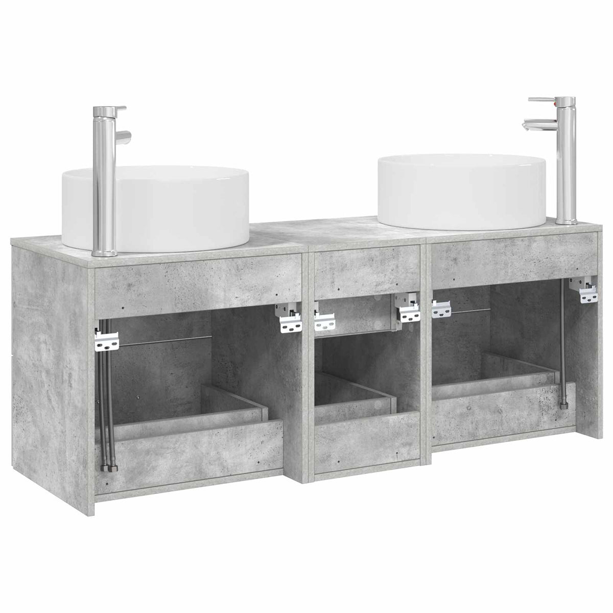 Set namještaja za kupaonicu 3 kom. Betonska siva 49,5 x 44,5 x 65,5 cm