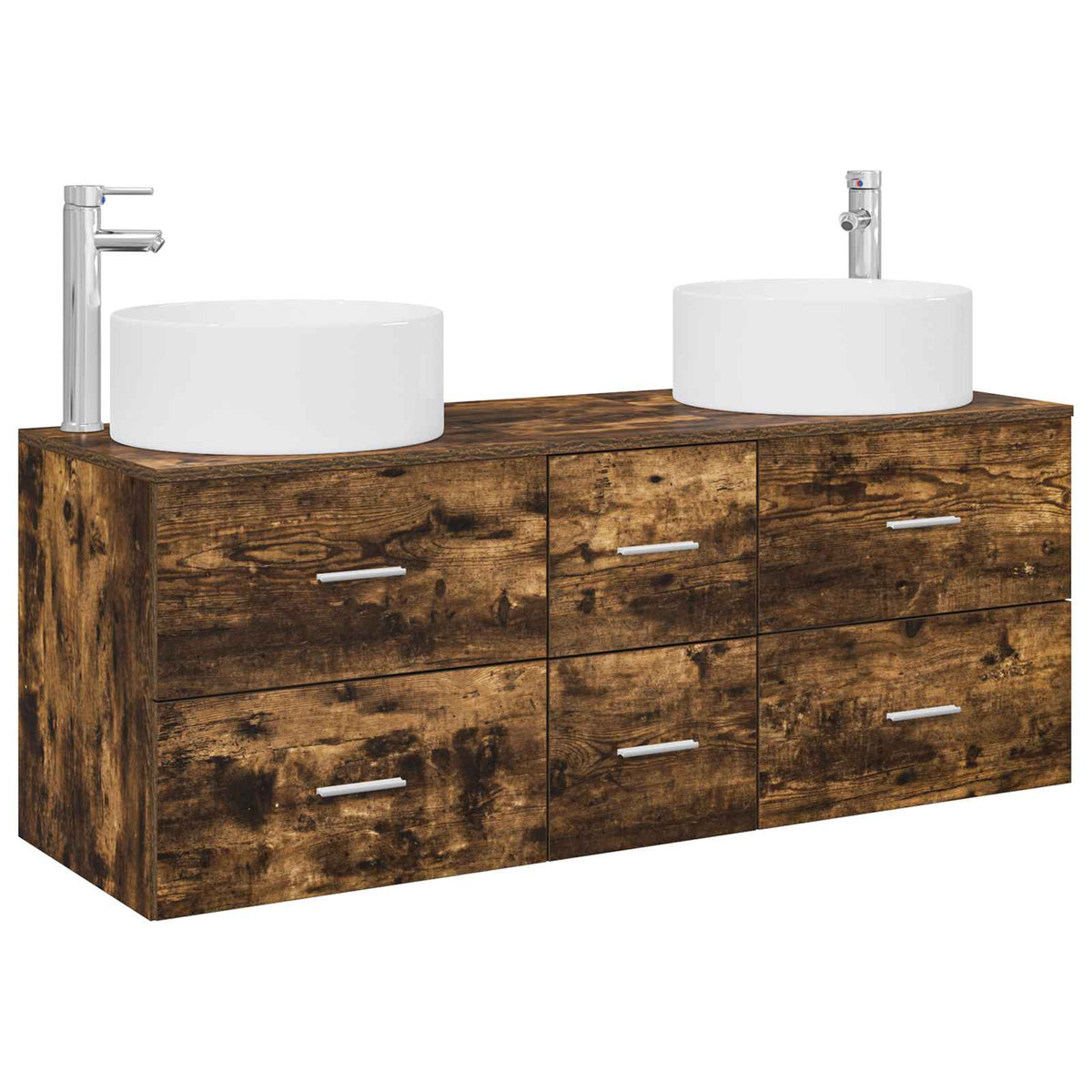 Set namještaja za kupaonicu 3 kom. Dimljeni hrast Smeđa 49.5 x 44.5 x 65.5 cm