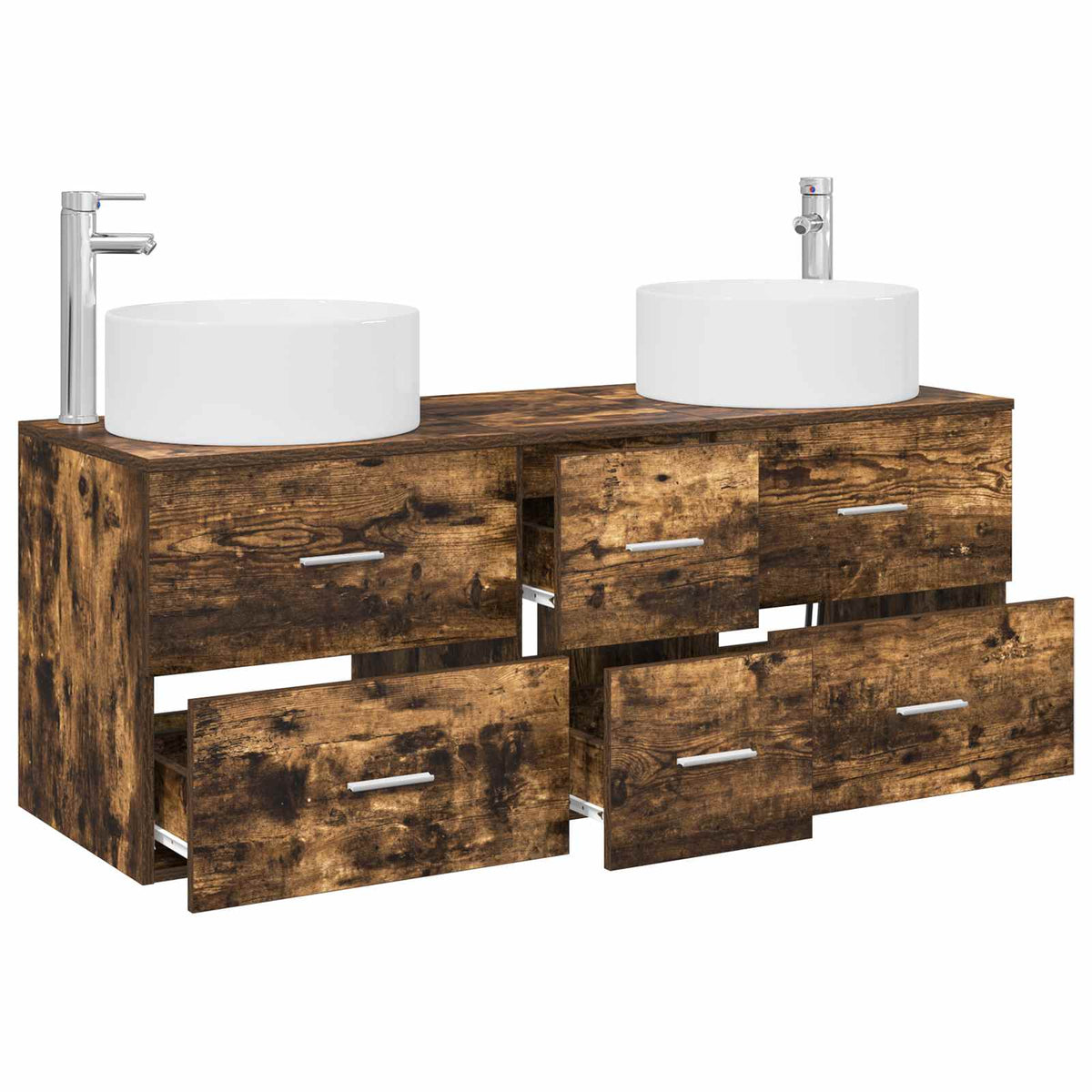 Set namještaja za kupaonicu 3 kom. Dimljeni hrast Smeđa 49.5 x 44.5 x 65.5 cm