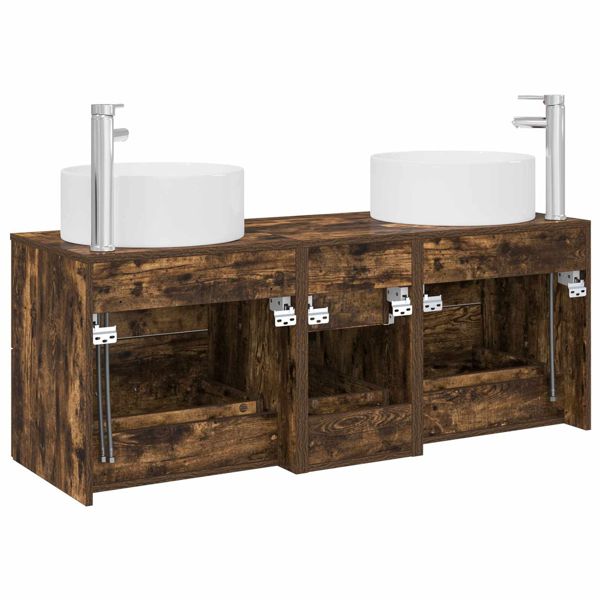 Set namještaja za kupaonicu 3 kom. Dimljeni hrast Smeđa 49.5 x 44.5 x 65.5 cm