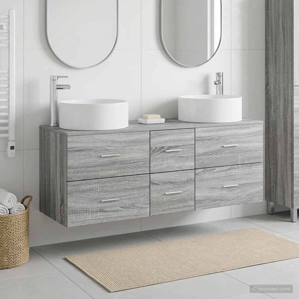Set namještaja za kupaonicu 3 kom. Siva Sonoma 49.5 x 44.5 x 65.5 cm