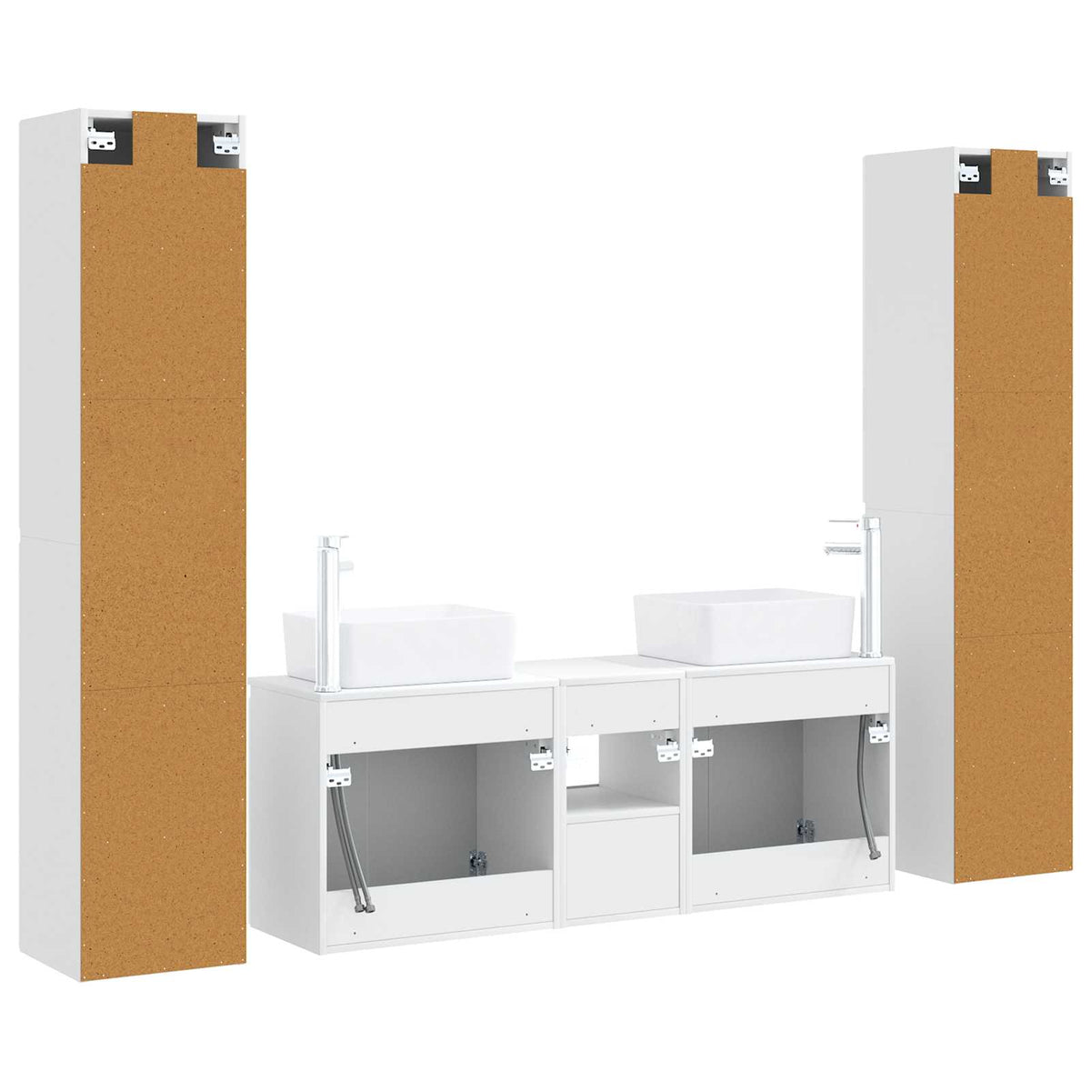 Set namještaja za kupaonicu 5 kom. Bijela visokog sjaja 33 x 34.5 x 160 cm