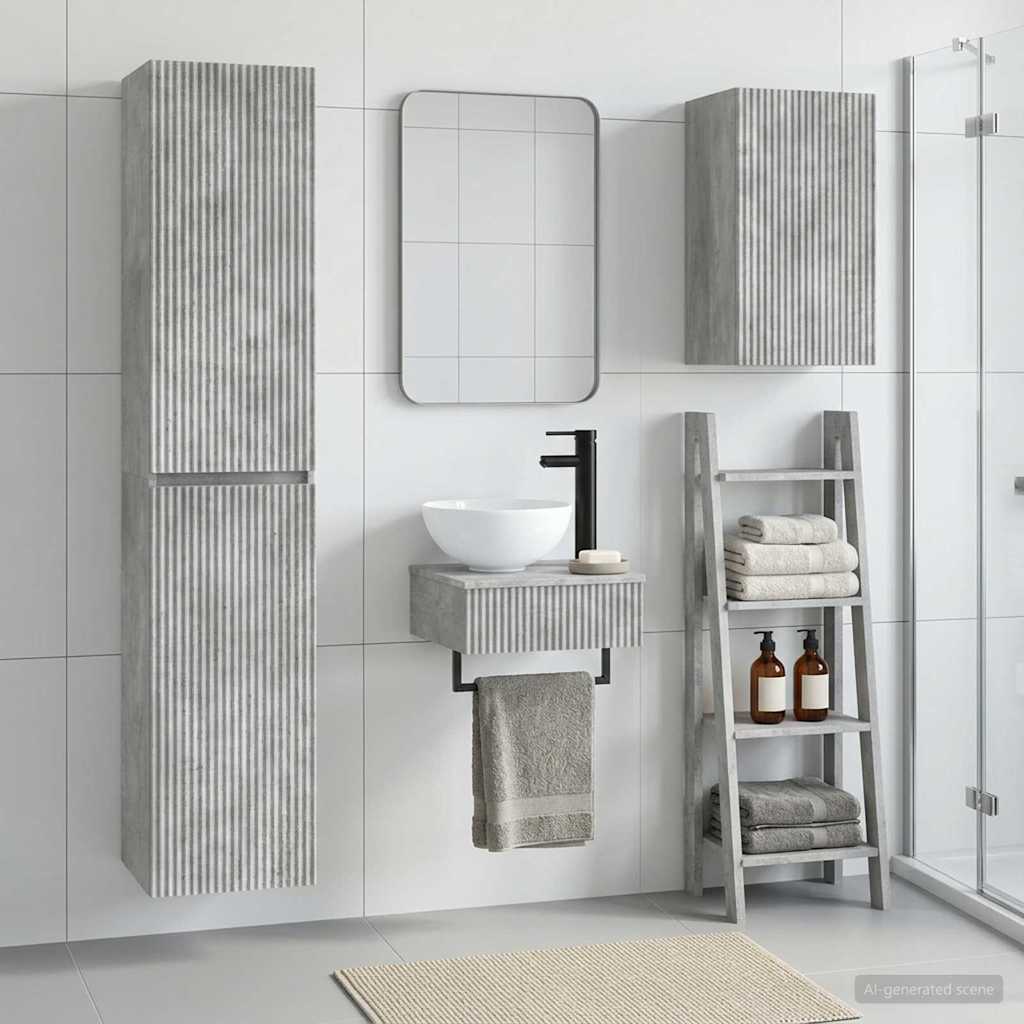 Set namještaja za kupaonicu 3 kom. Betonska siva 33 x 34,5 x 160 cm