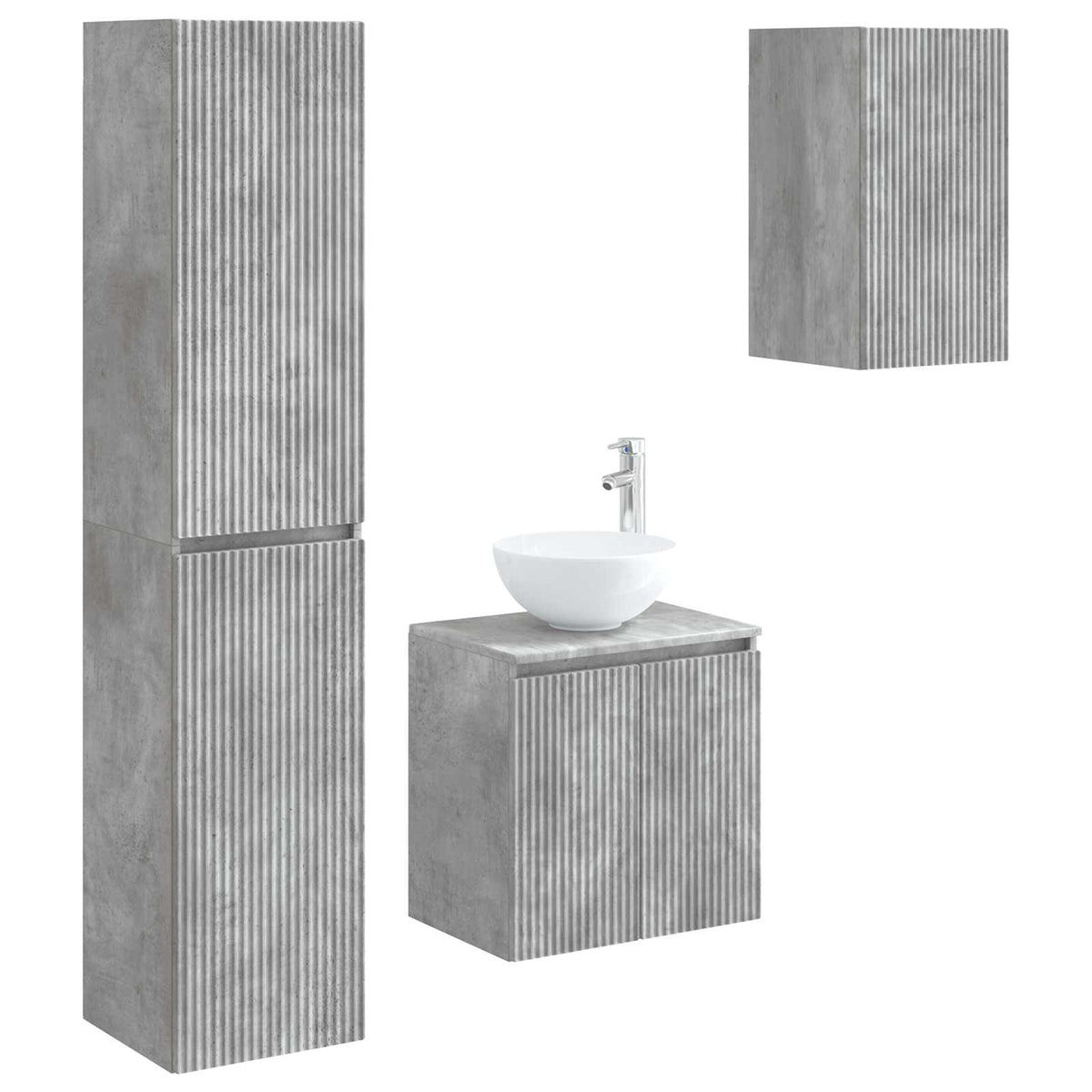 Set namještaja za kupaonicu 3 kom. Betonska siva 33 x 34,5 x 160 cm