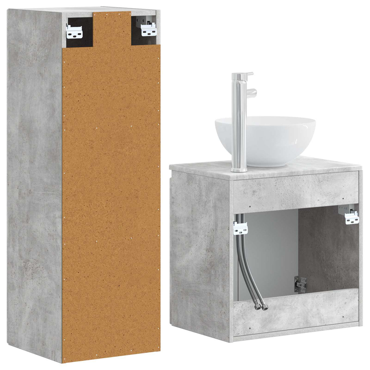Set namještaja za kupaonicu 2 kom. Betonska siva 33 x 34,5 x 100 cm