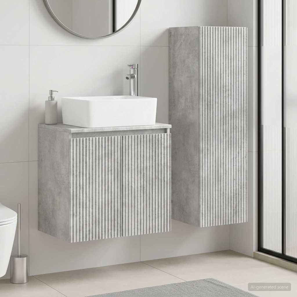 Set namještaja za kupaonicu 2 kom. Betonska siva 33 x 34.5 x 100 cm