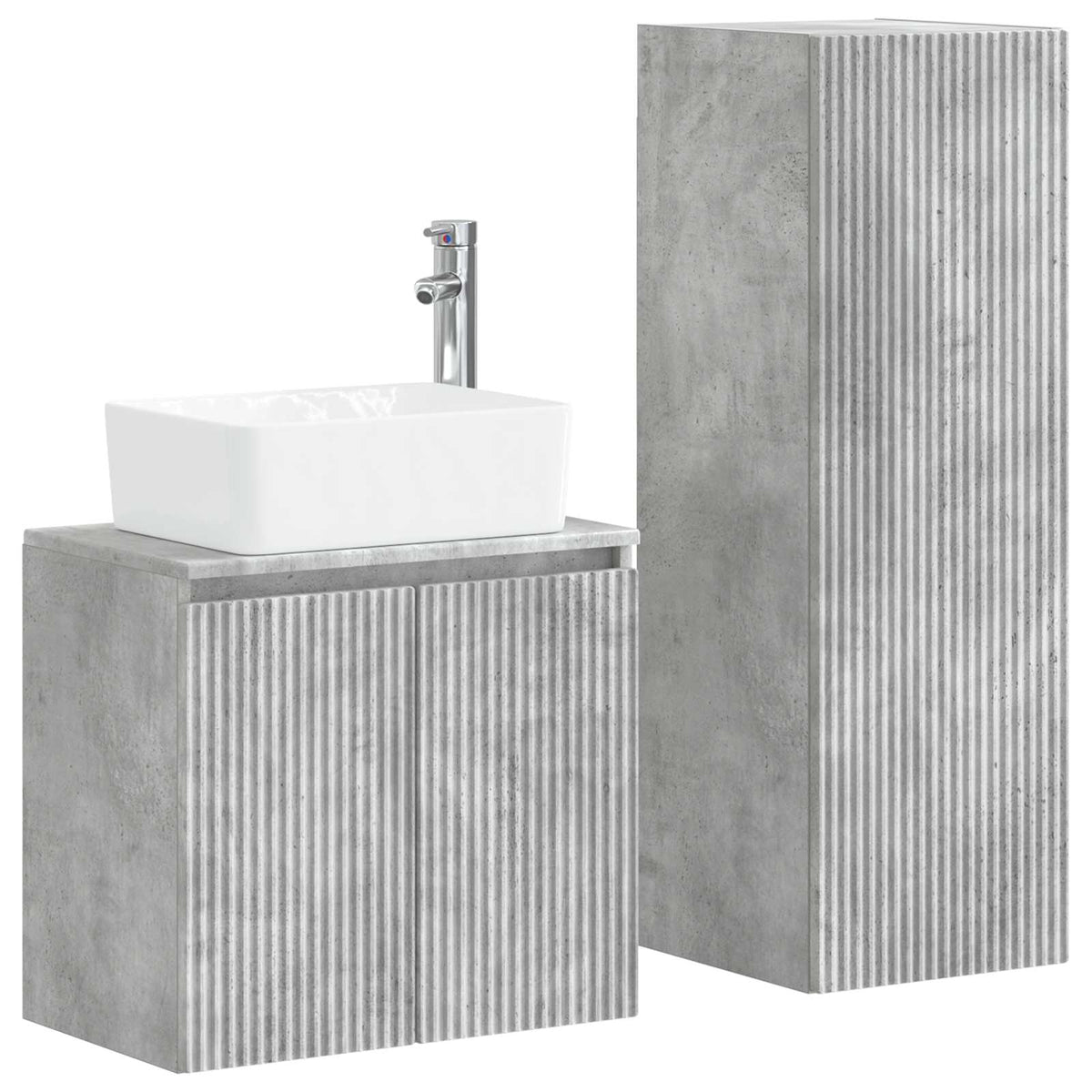 Set namještaja za kupaonicu 2 kom. Betonska siva 33 x 34.5 x 100 cm