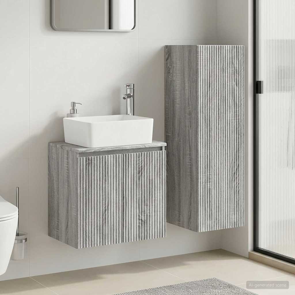 Set namještaja za kupaonicu 2 kom. Siva Sonoma 33 x 34.5 x 100 cm