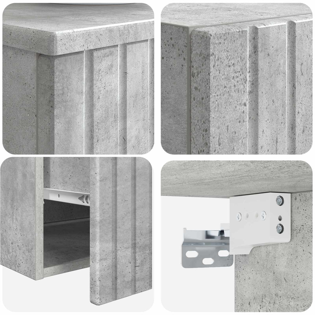 Set namještaja za kupaonicu 2 kom. Betonska siva 33 x 34.5 x 100 cm