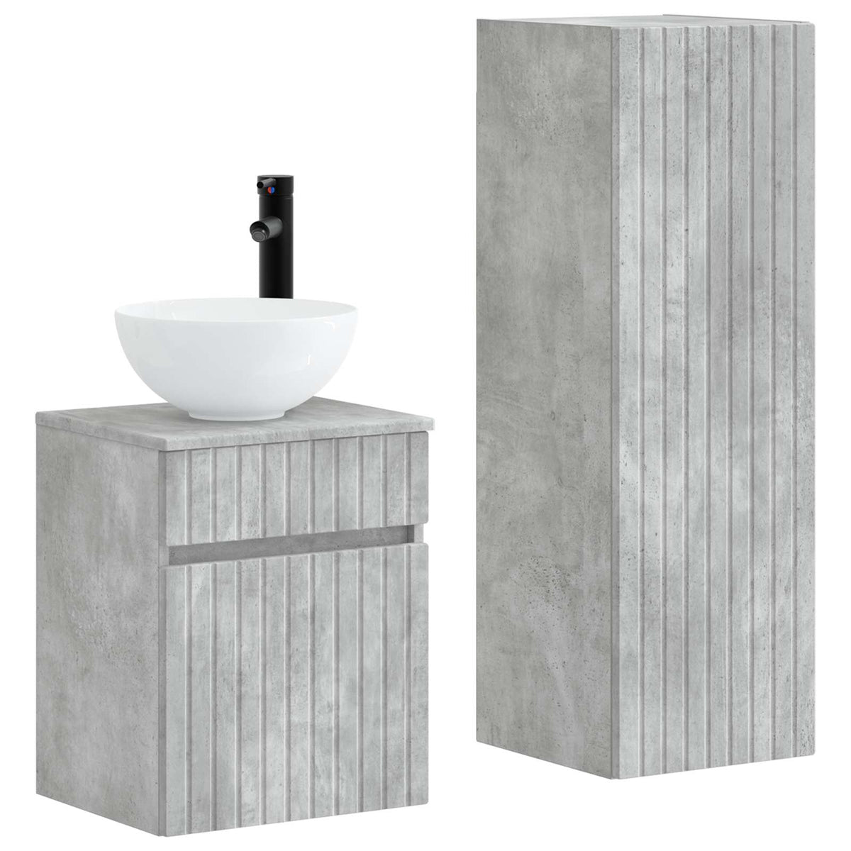 Set namještaja za kupaonicu 2 kom. Betonska siva 33 x 34.5 x 100 cm
