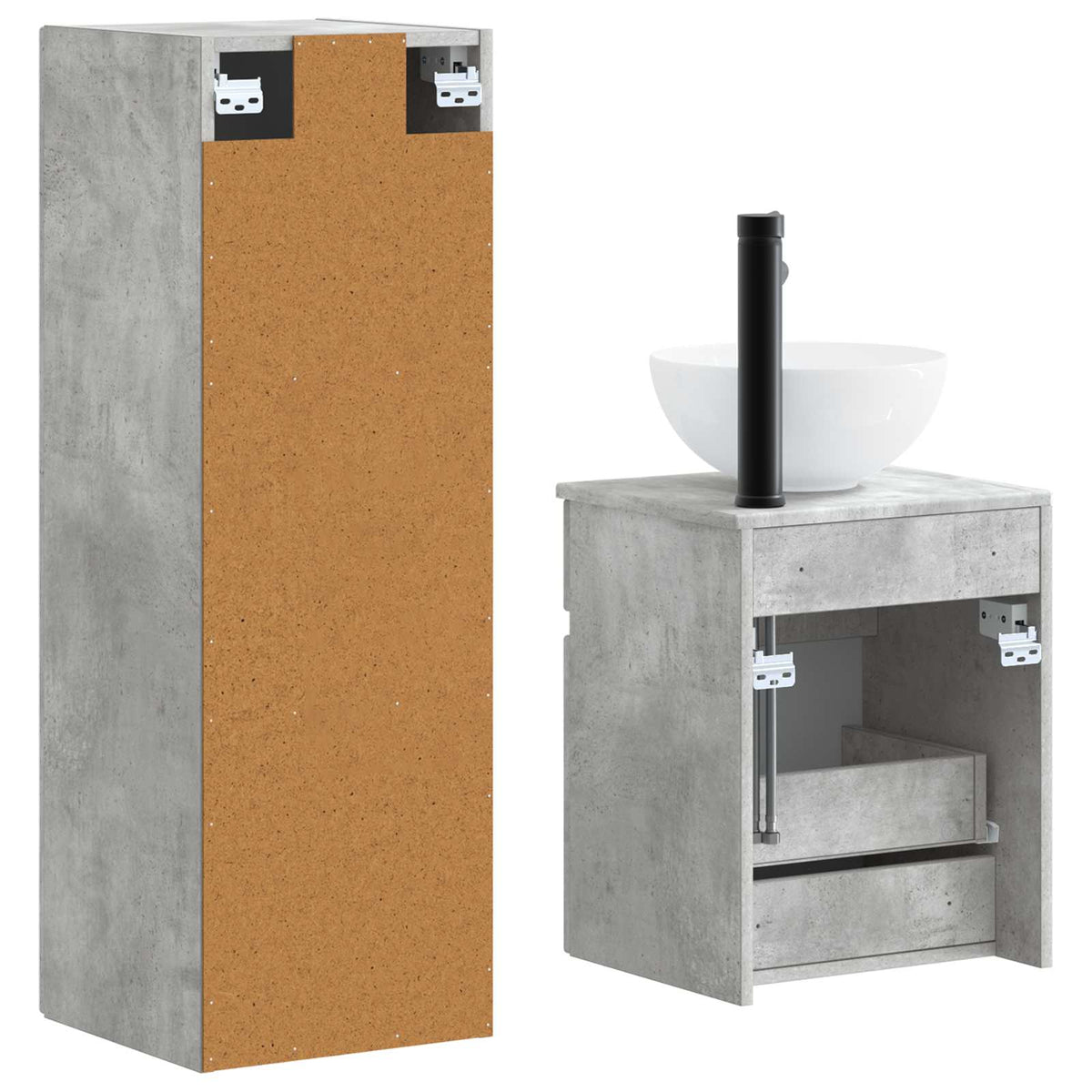 Set namještaja za kupaonicu 2 kom. Betonska siva 33 x 34.5 x 100 cm