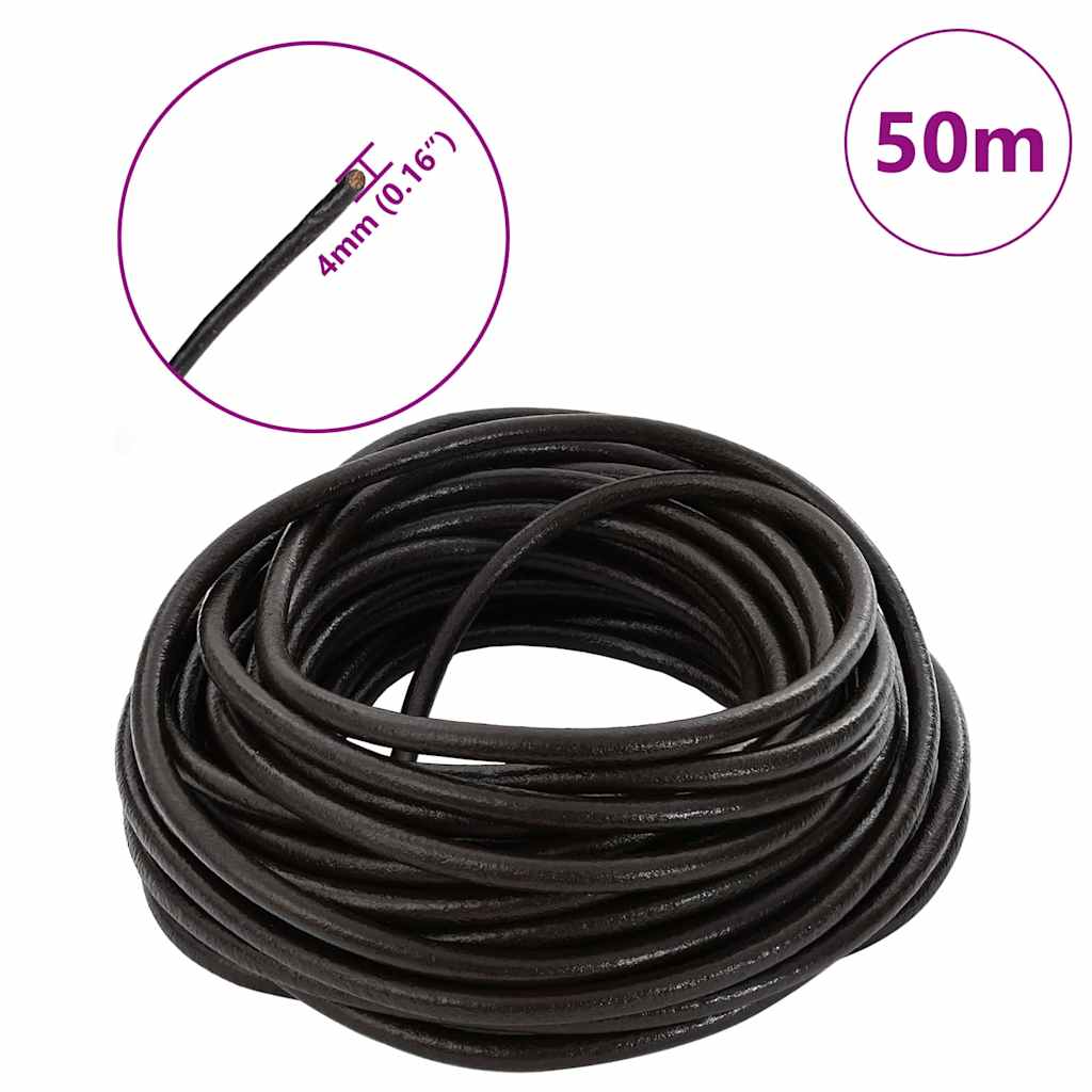 Kožni konop Tamno smeđa Ø4 mm x 50 m Koža