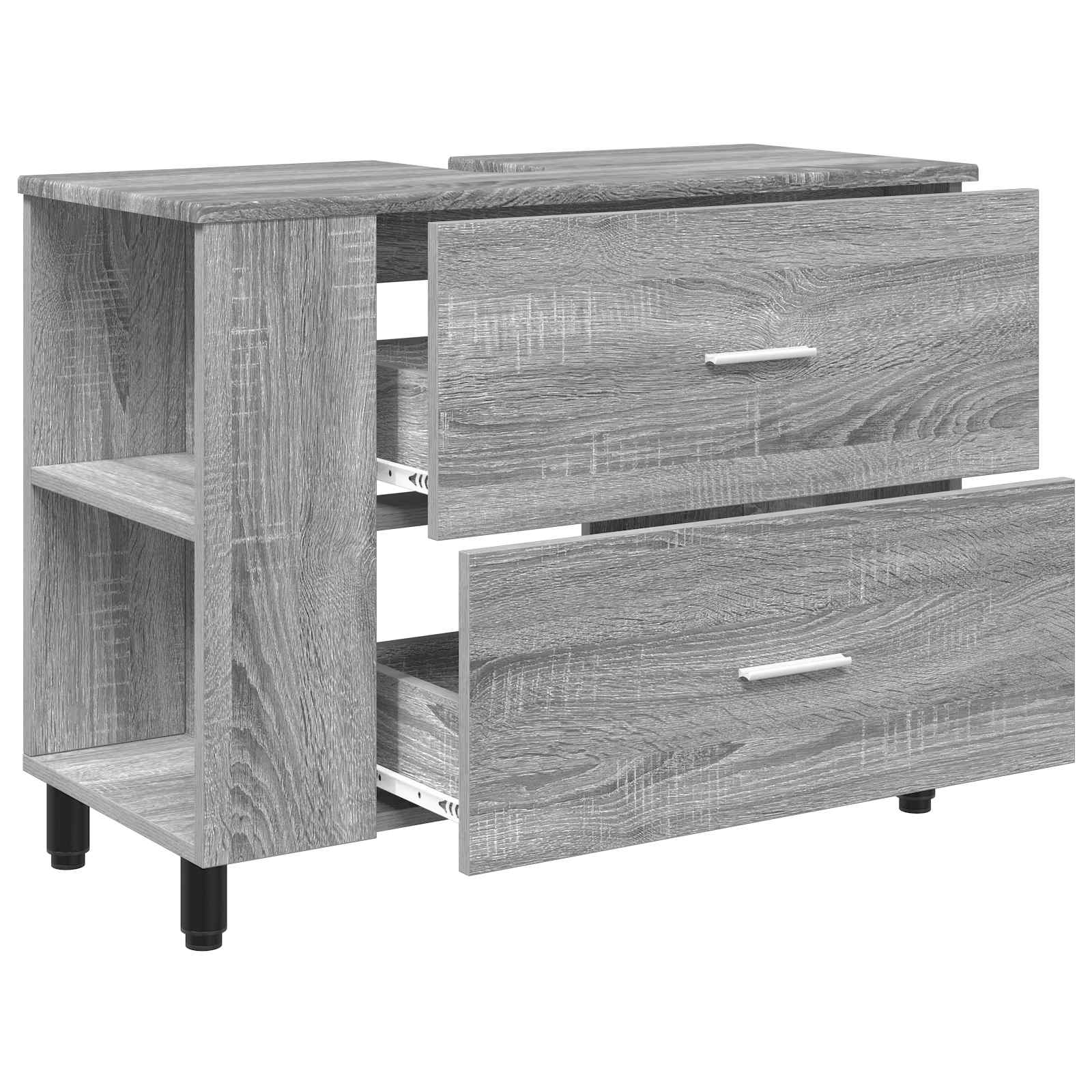 Toaletna jedinica Siva Sonoma 80 x 35 x 60 cm Konstruirano drvo