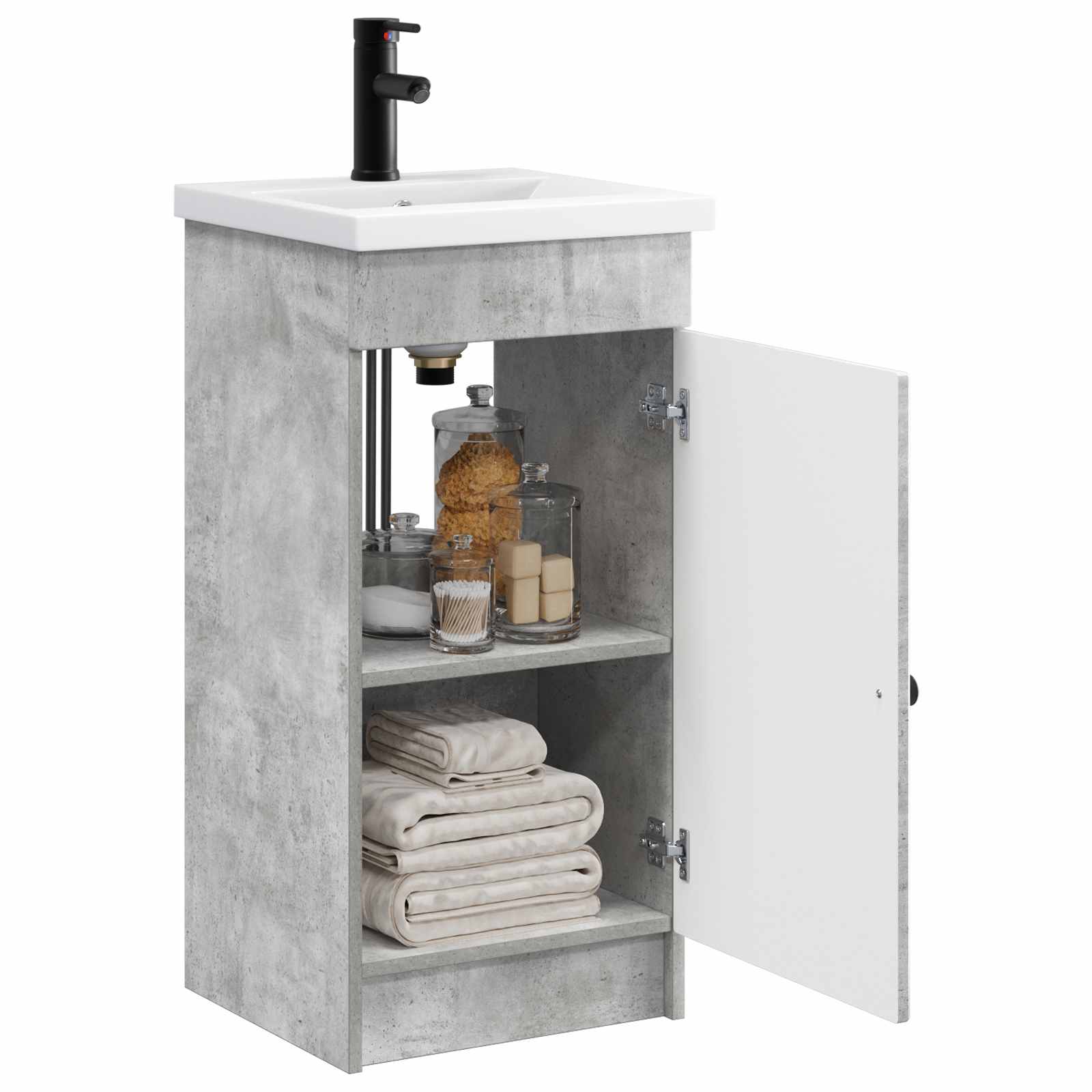 Kupaonski umivaonik s sudoperom Betonska siva 42 x 40 x 84,5 cm