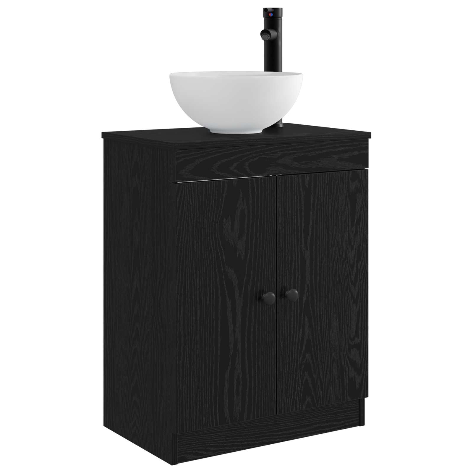 Kupaonski umivaonik s sudoperom Crna 54 x 35 x 83 cm