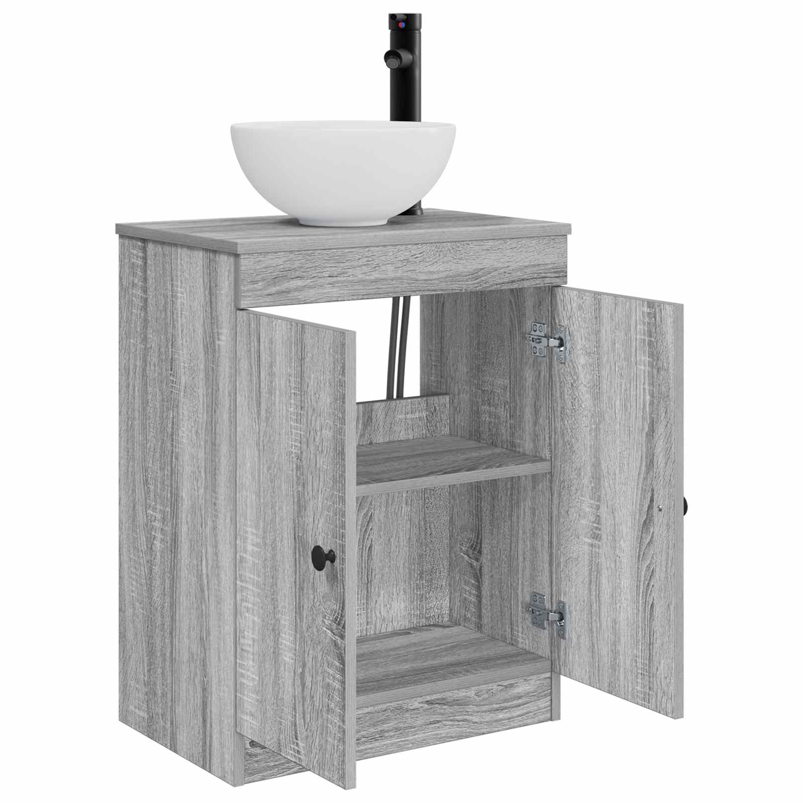 Kupaonski umivaonik s sudoperom Siva Sonoma 54 x 35 x 83 cm