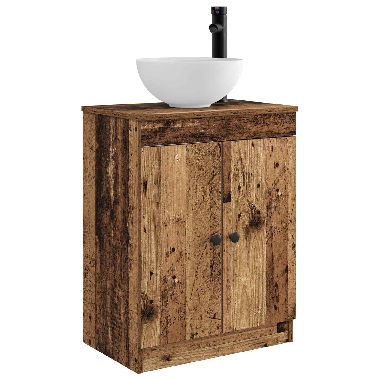 Kupaonski umivaonik s sudoperom Staro drvo 54 x 35 x 83 cm
