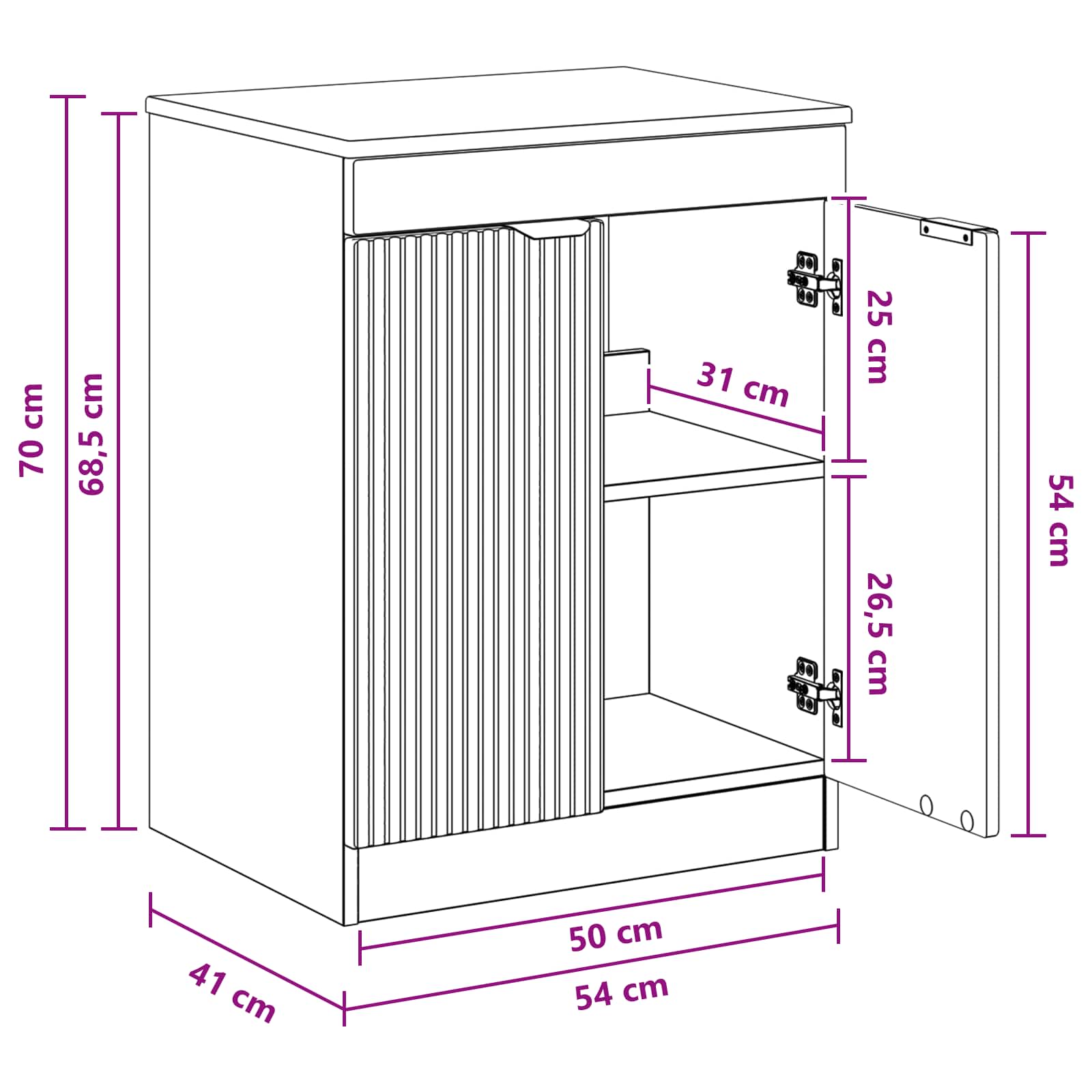 Kupaonski ormar Crna 54 x 41 x 70 cm Konstruirano drvo