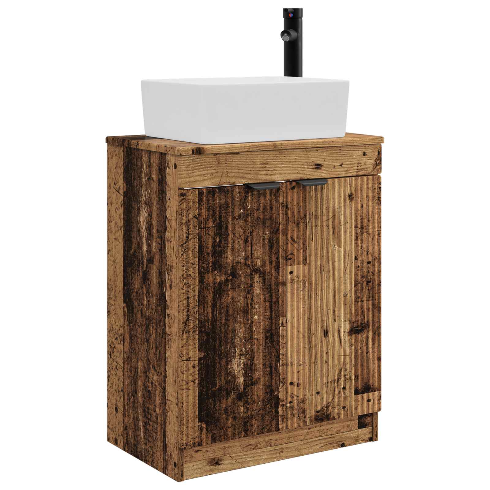 Kupaonski umivaonik s sudoperom Staro drvo 54 x 35 x 83 cm