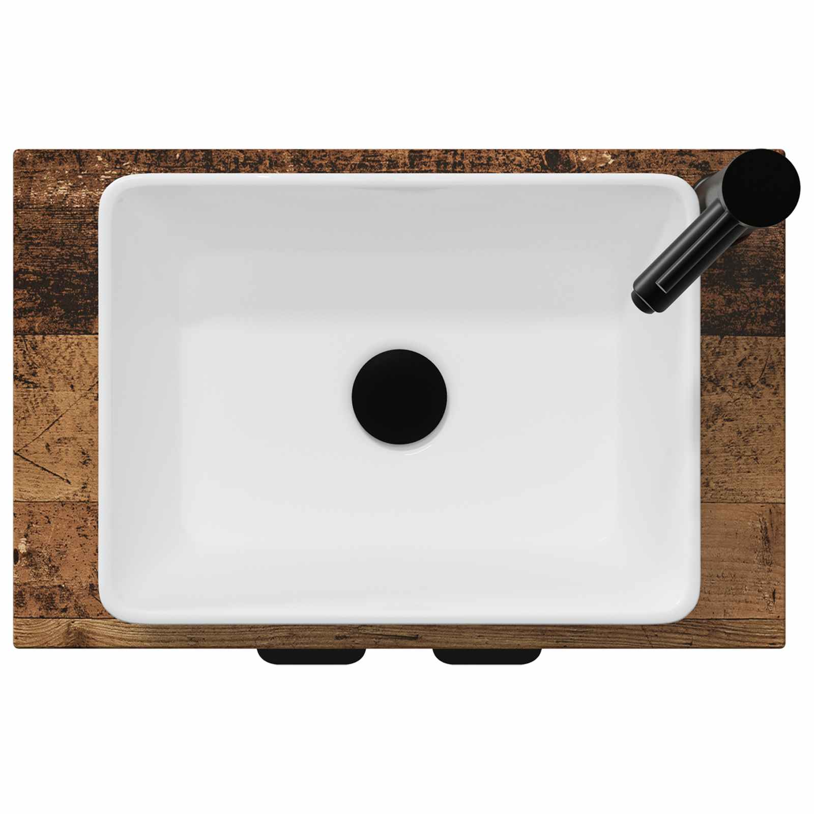 Kupaonski umivaonik s sudoperom Staro drvo 54 x 35 x 83 cm