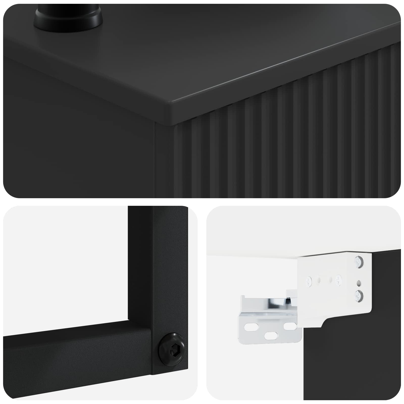 Zidni sudoper Crna 40 x 35 x 39 cm Konstruirano drvo